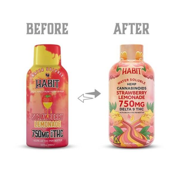 Delta 9 Syrup – Strawberry Lemonade - Before After