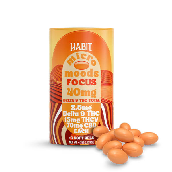 Delta 9 THC Micro Moods Soft Gels 240MG - Focus
